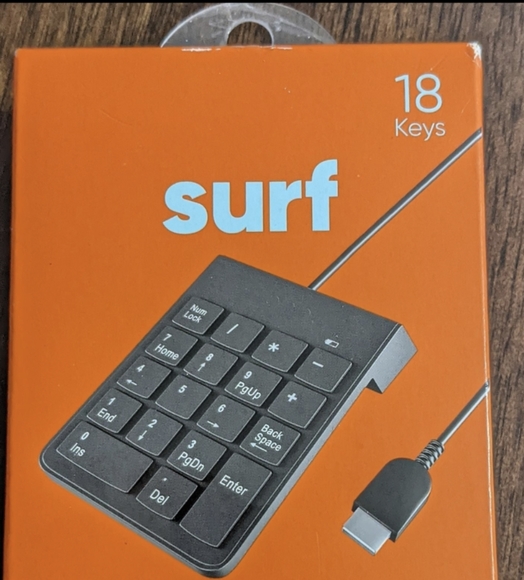 NEW USB NUMBERIC KEYPAD, NUMBER PAD, 18 KEYS, BLACK - Picture 2 of 3